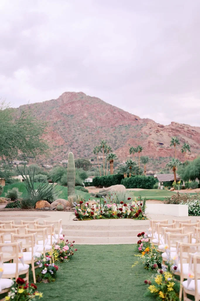 Empty chairs at the wedding venue